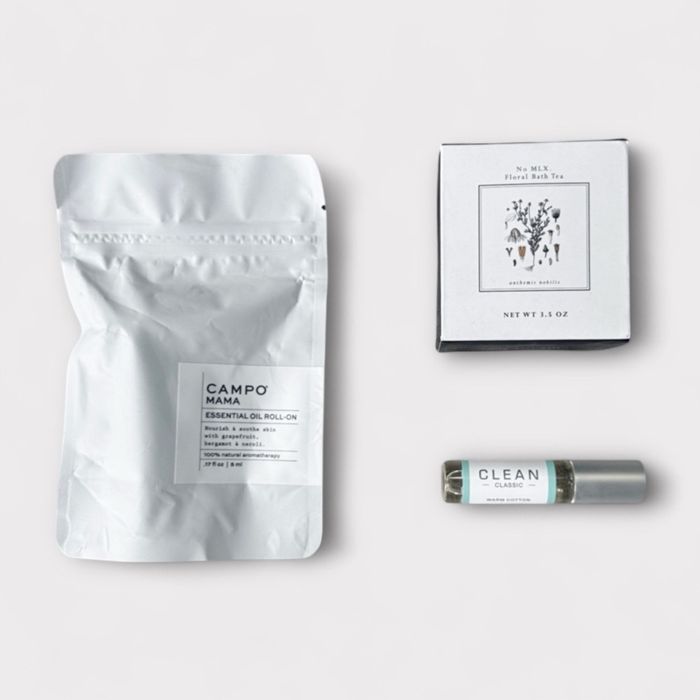 Apothecary Self-Care Bundle w/ Floral Bath, Campo Mama Essential Oil & Clean